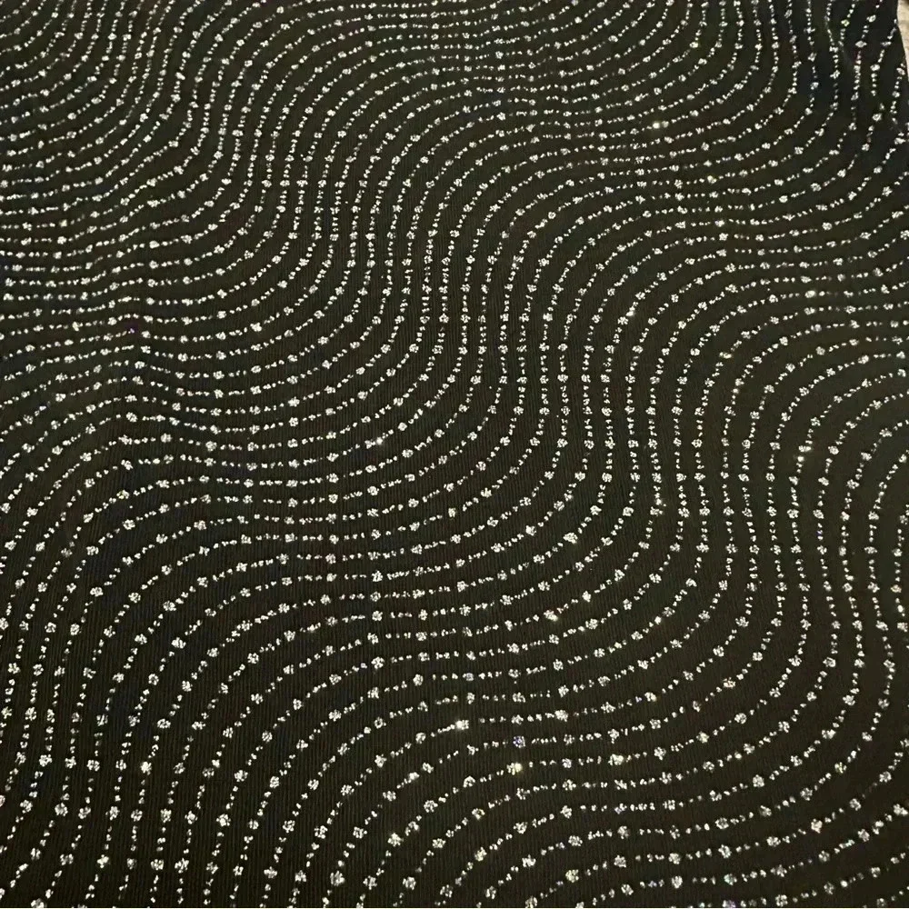 Vintage 90’s black and sliver glitter swirl blouse size large - Picture 4 of 6